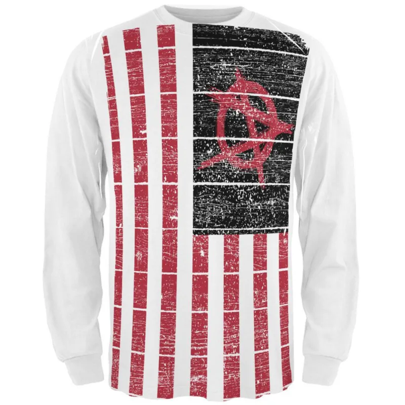 American Anarchy Flag All Over Adult Long Sleeve T-Shirt sold by Old Glory