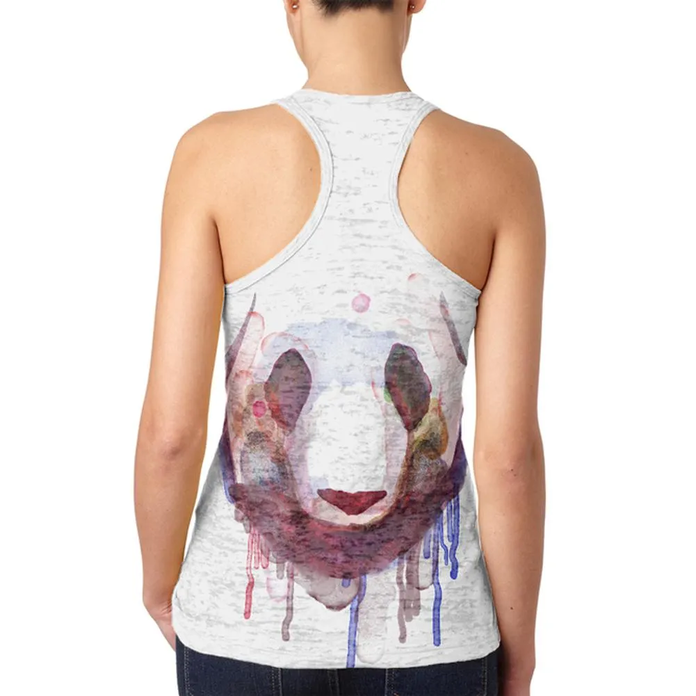 Watercolor Dripping Paint Panda Juniors Burnout Racerback Tank Top sold by Old Glory product image thumbnail 2