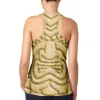 Tiki God Gold Face Luau Juniors Burnout Racerback Tank Top sold by Old Glory
