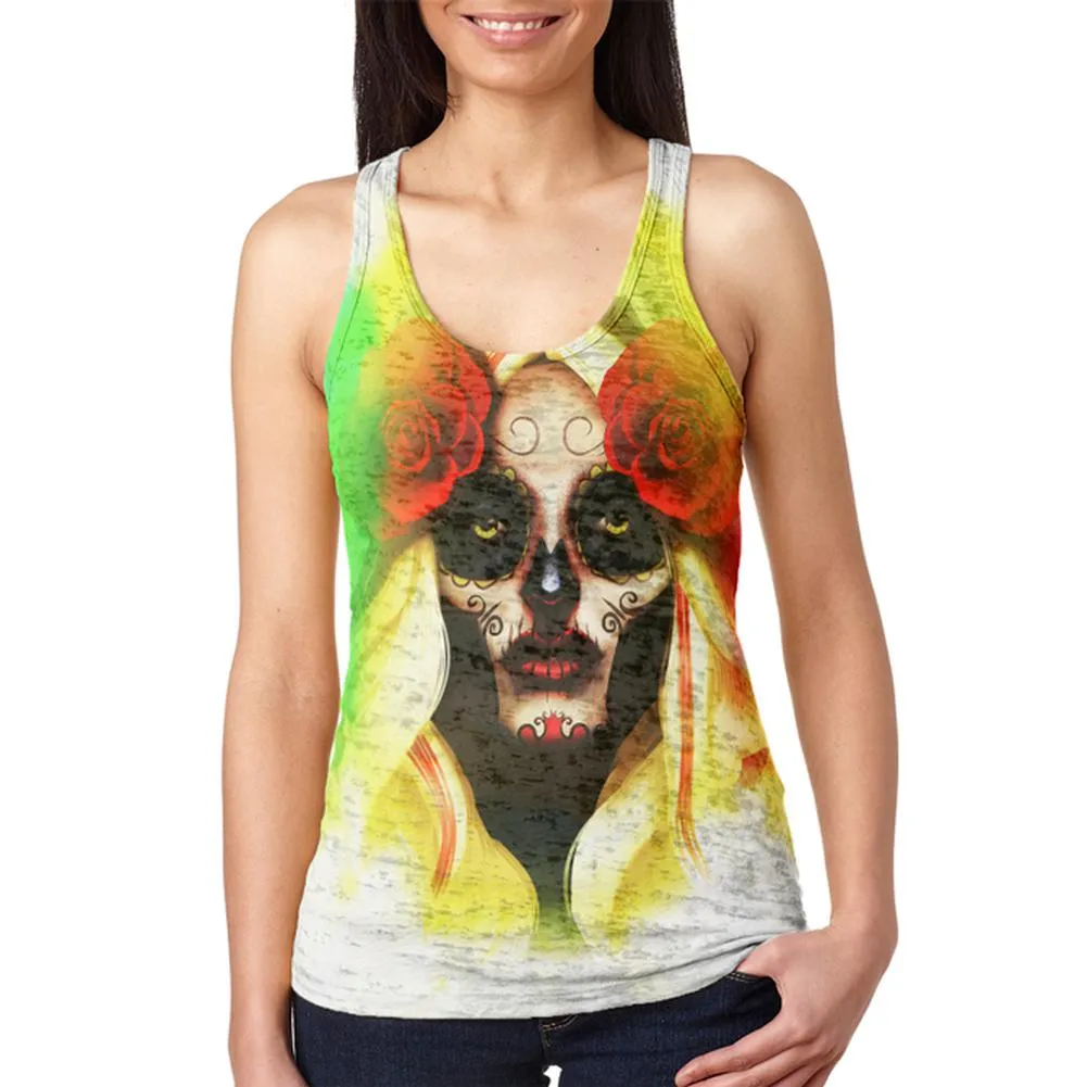 The Day after Cinco De Mayo Juniors Burnout Racerback Tank Top sold by Old Glory