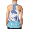 Summer Tropical Paradise Palm Tree Ombre Juniors Burnout Racerback Tank Top sold by Old Glory