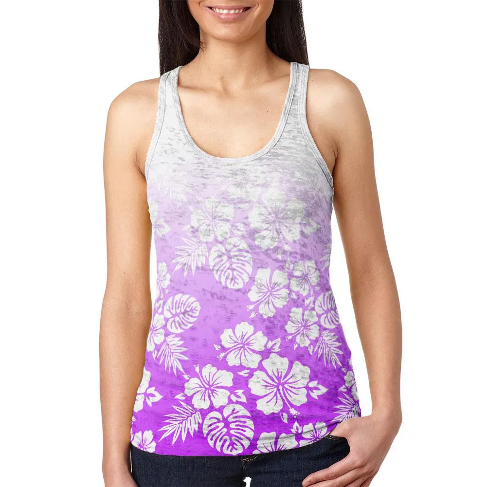 Summer Sun Ombre Hibiscus Juniors Burnout Racerback Tank Top sold by Old Glory product image thumbnail 3