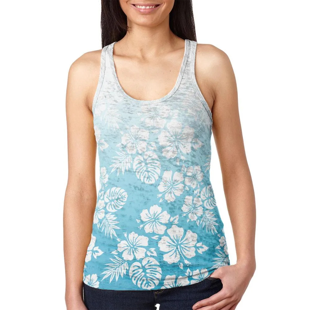 Summer Sun Ombre Hibiscus Juniors Burnout Racerback Tank Top sold by Old Glory product image thumbnail 4