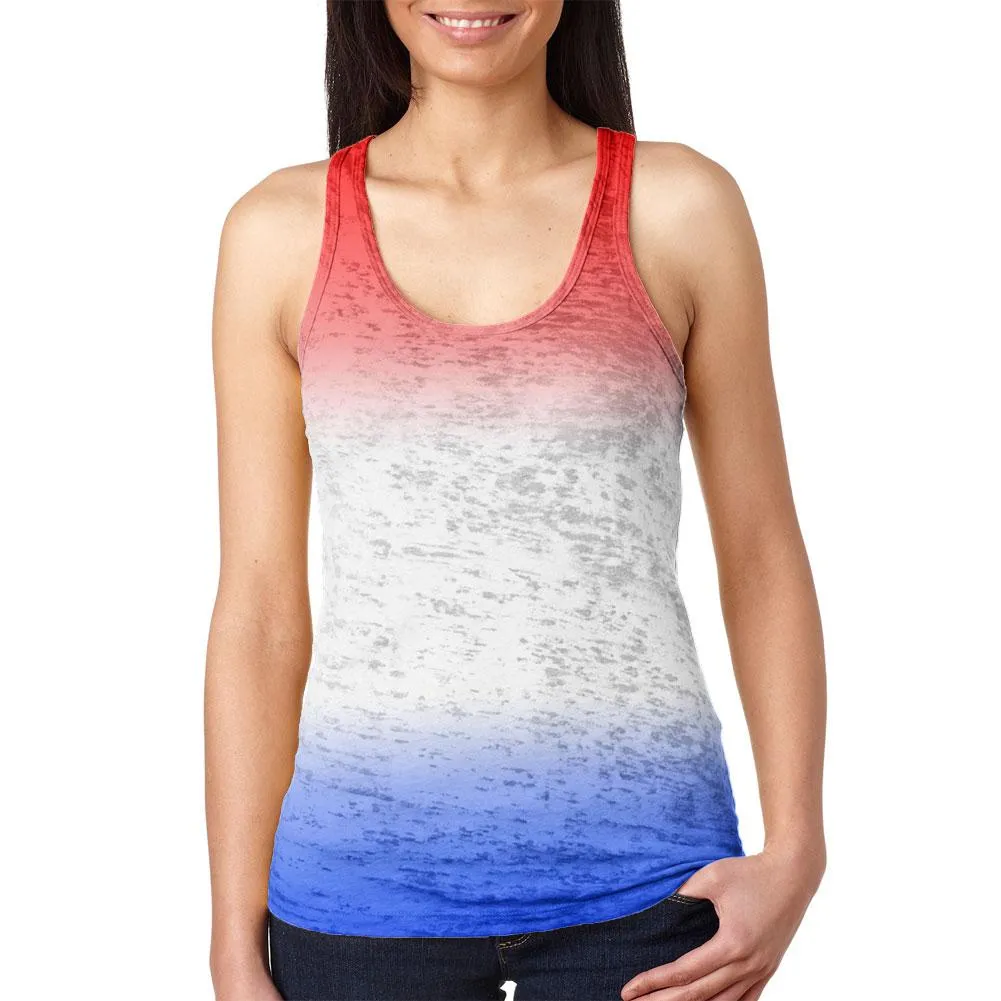 Summer Sun Ice Pop Ombre Juniors Burnout Racerback Tank Top sold by Old Glory