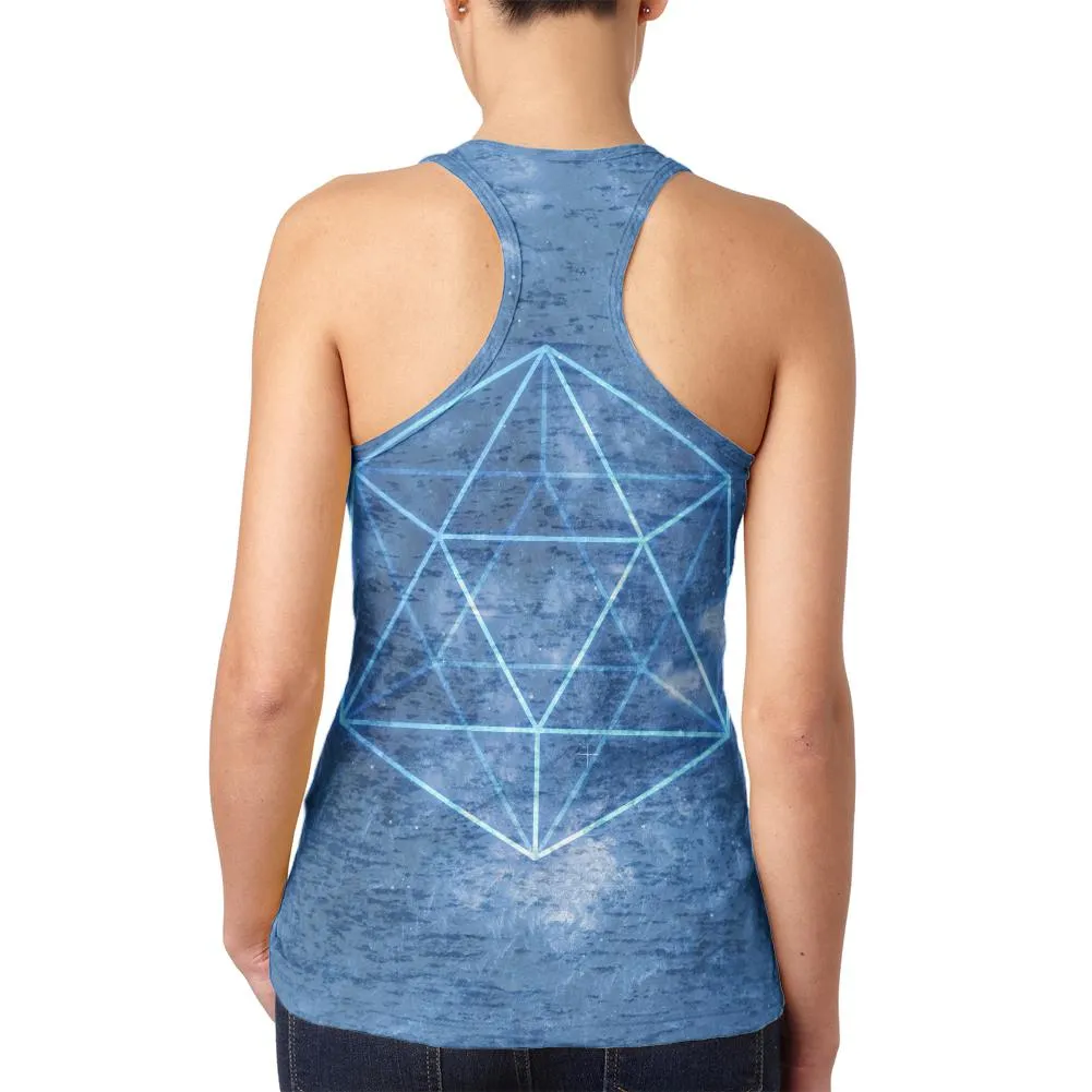 Sacred Geometry Icosahedron Crystal Wind Juniors Burnout Racerback Tank Top sold by Old Glory product image thumbnail 2