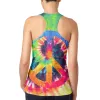 Peace Sign Tie Dye Juniors Burnout Racerback Tank Top sold by Old Glory