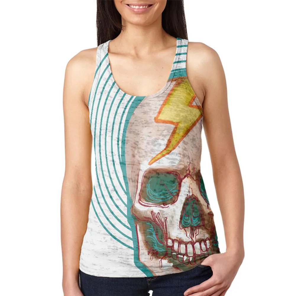 Speed Kills Bolt Skull Juniors Burnout Racerback Tank Top sold by Old Glory
