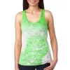 Ombre Molokai Green Hibiscus Flowers Juniors Burnout Racerback Tank Top sold by Old Glory