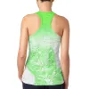 Ombre Molokai Green Hibiscus Flowers Juniors Burnout Racerback Tank Top sold by Old Glory