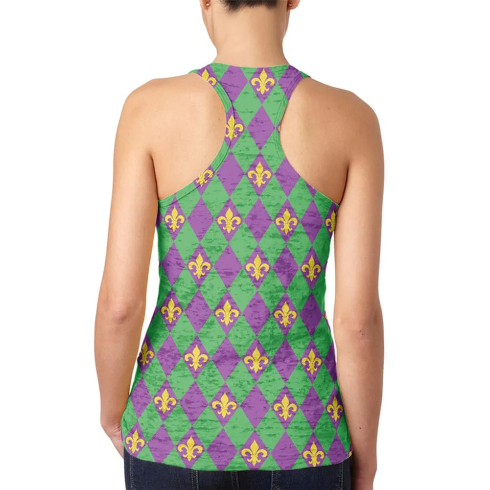 Mardi Gras Fleur De Lis Juniors Burnout Racerback Tank Top sold by Old Glory product image thumbnail 2