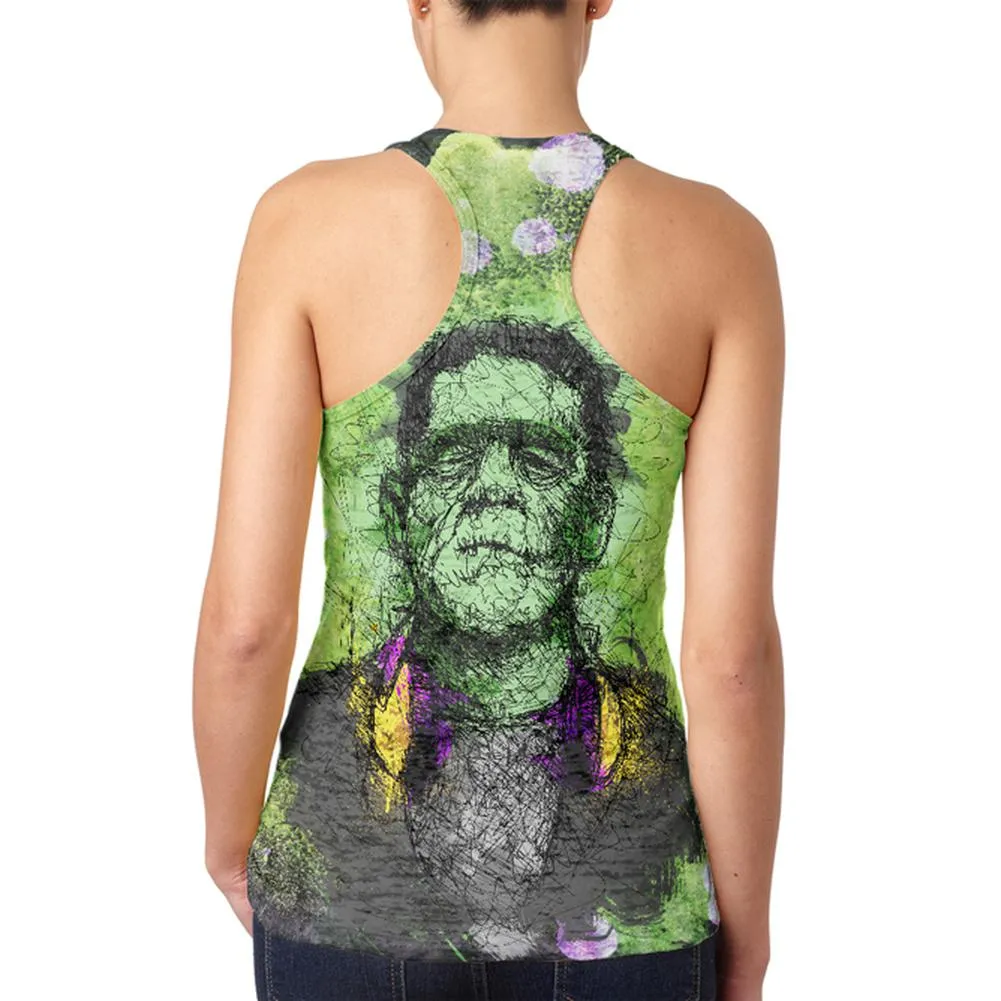 Halloween Frankenstein Raver Horror Movie Juniors Burnout Racerback Tank Top sold by Old Glory product image thumbnail 2
