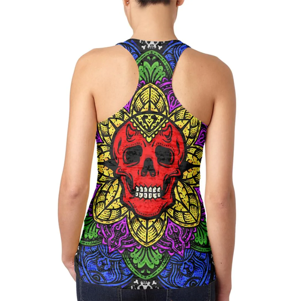 Halloween Demon Skull Mandala Juniors Burnout Racerback Tank Top sold by Old Glory product image thumbnail 2