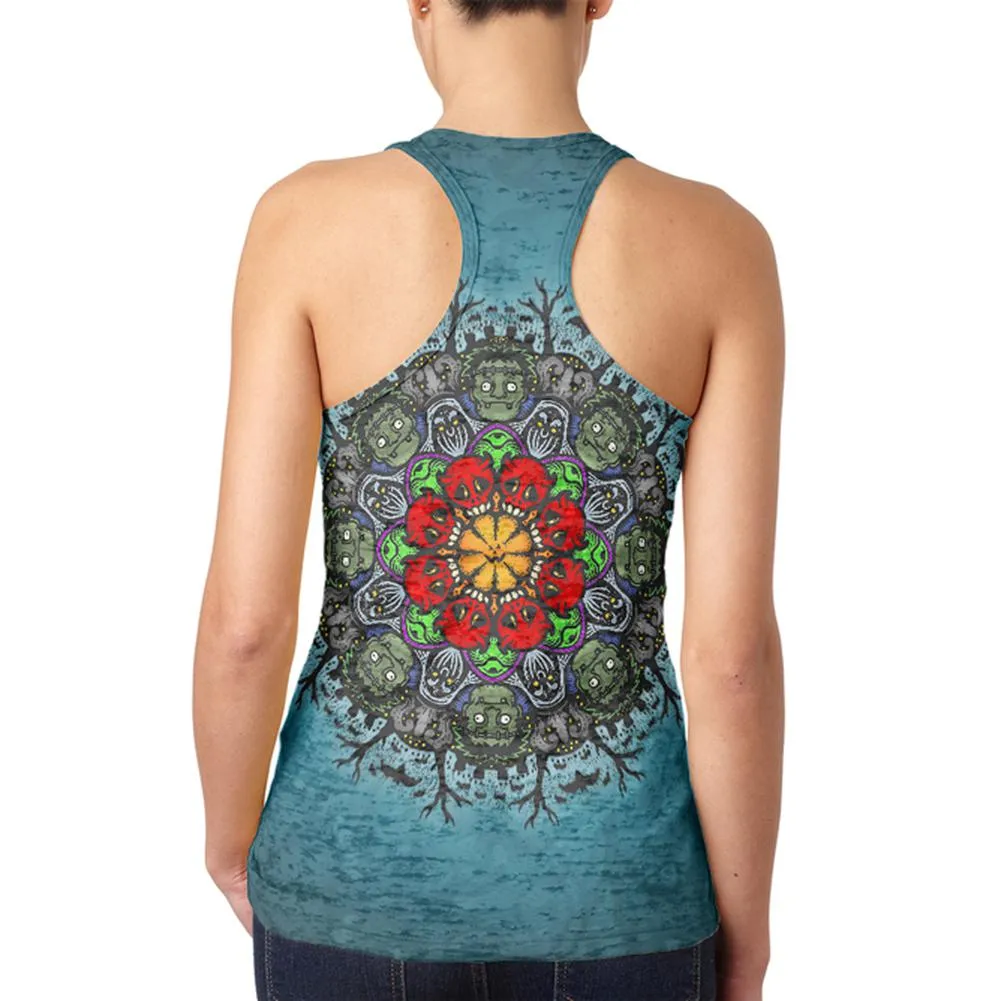 Halloween Classic Movie Monster Mandala Juniors Burnout Racerback Tank Top sold by Old Glory product image thumbnail 2