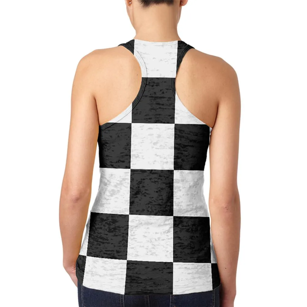 Finish Line Checkered Flag Juniors Burnout Racerback Tank Top sold by Old Glory product image thumbnail 2