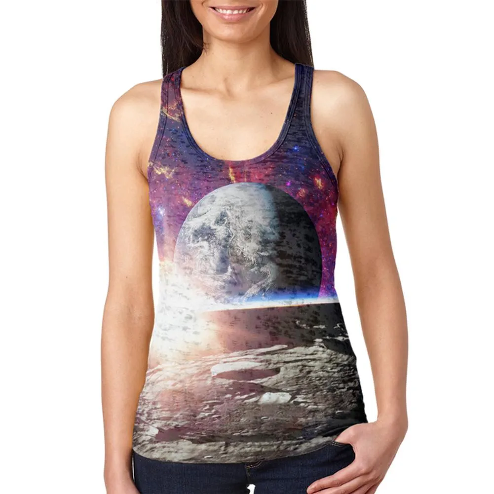 Explore The Infinity Of Space Juniors Burnout Racerback Tank Top sold by Old Glory