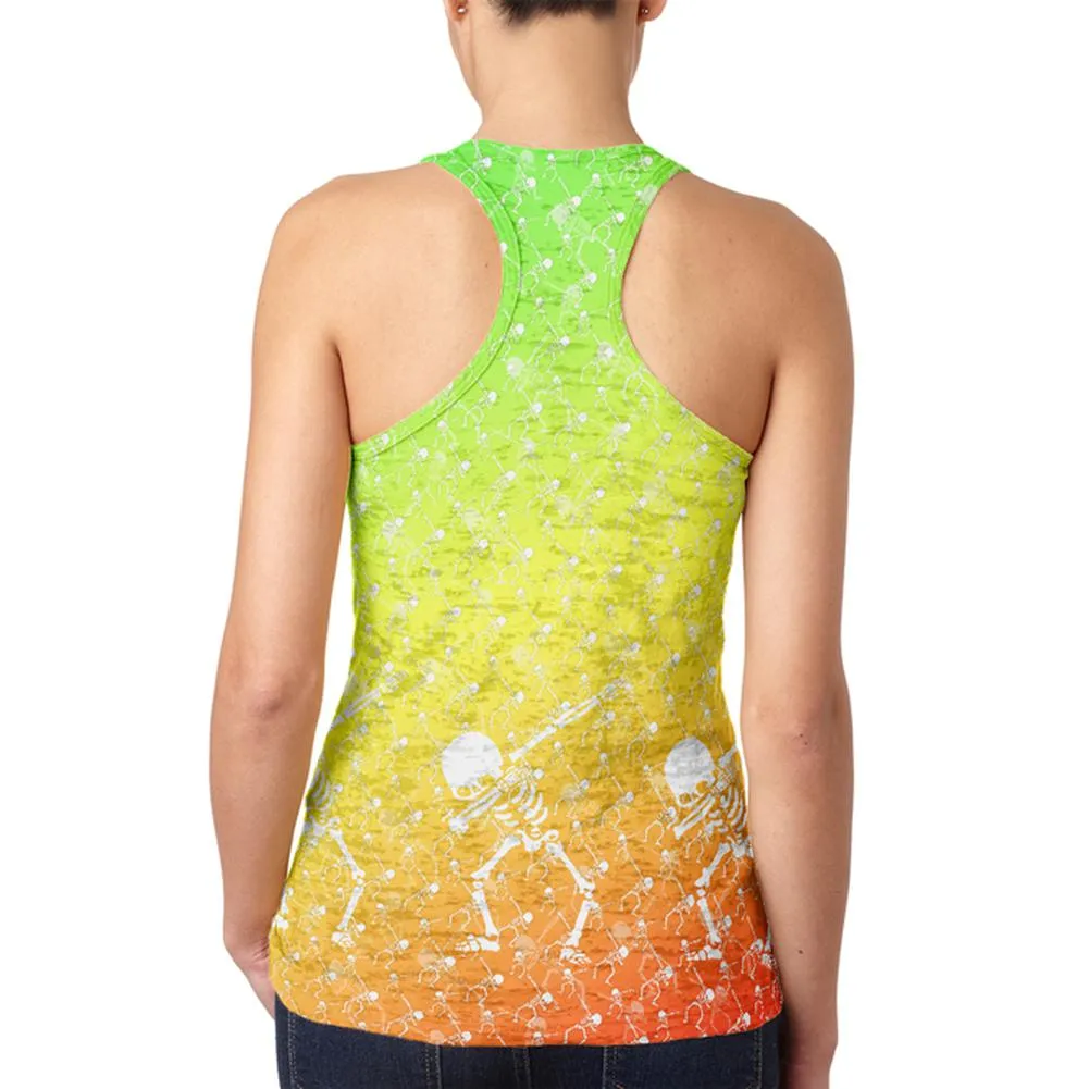 Cinco De Mayo Dancing Dabbing Skeletons Juniors Burnout Racerback Tank Top sold by Old Glory product image thumbnail 2
