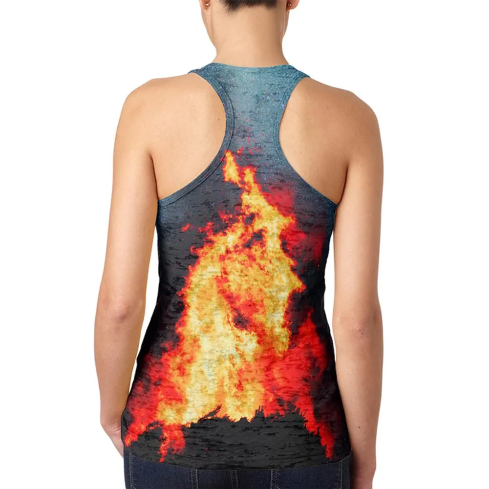 Autumn Fall It's Bonfire Season Juniors Burnout Racerback Tank Top sold by Old Glory product image thumbnail 2
