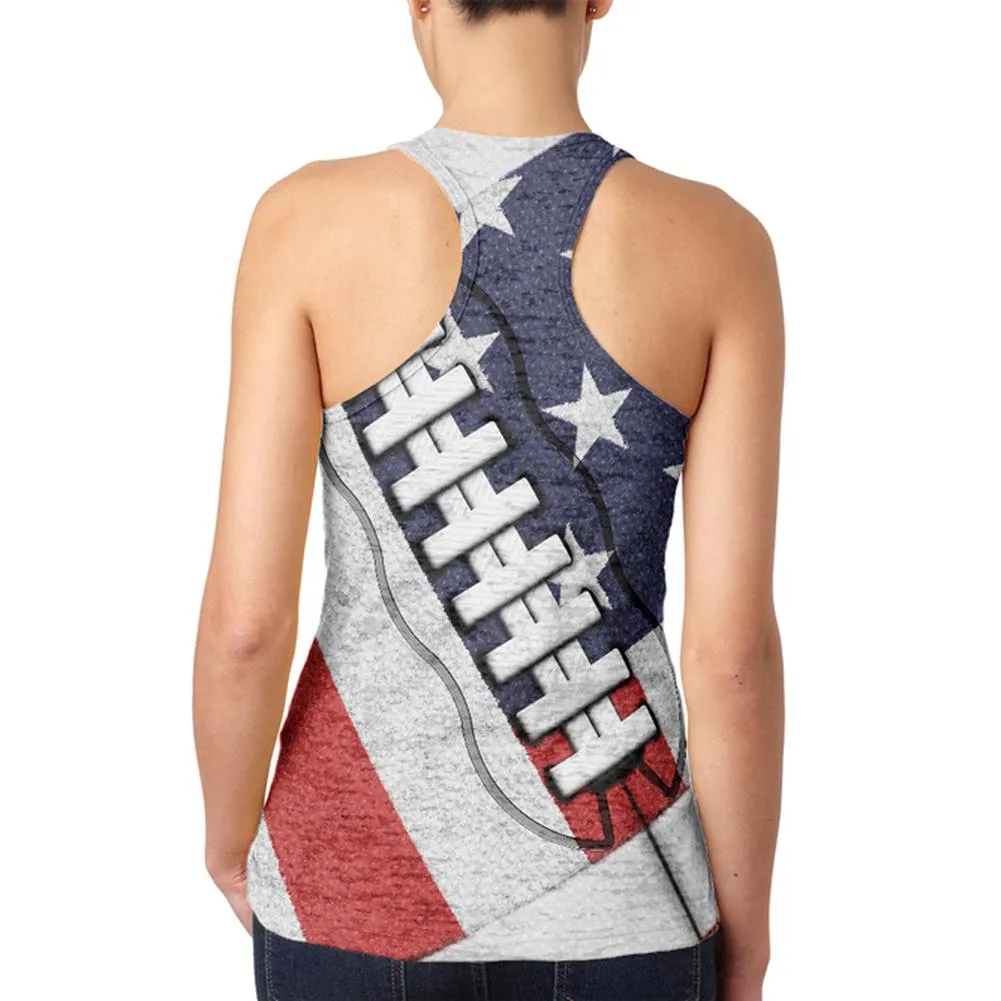 4th of July American Flag Patriot Football Juniors Burnout Racerback Tank Top sold by Old Glory product image thumbnail 2