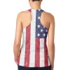 4th of July American Flag Distressed Juniors Burnout Racerback Tank Top sold by Old Glory