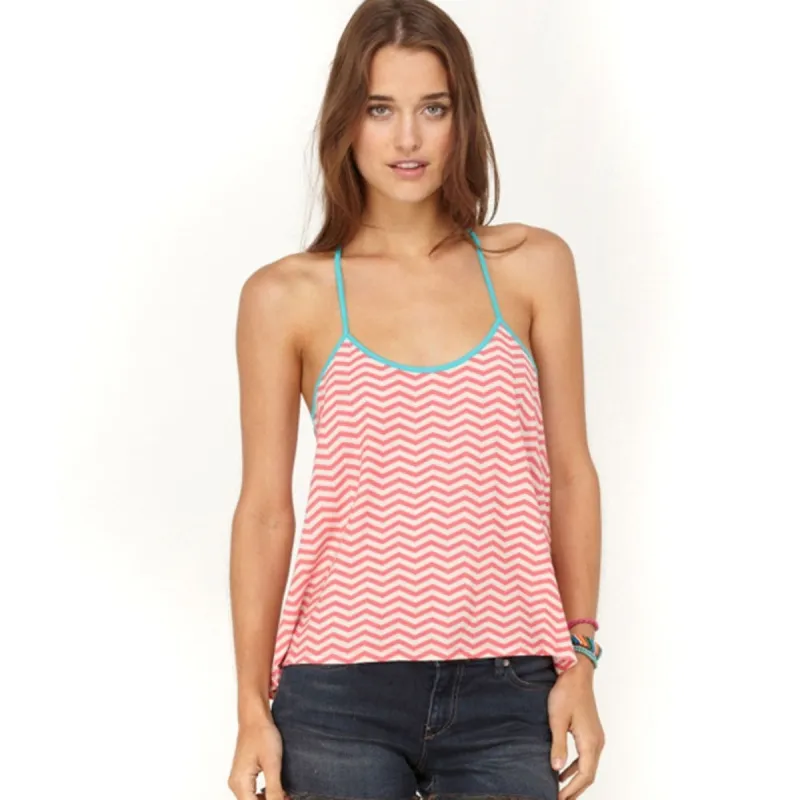 Roxy - Daydream Hibiscus Stripe Juniors Tank Top made by Roxy