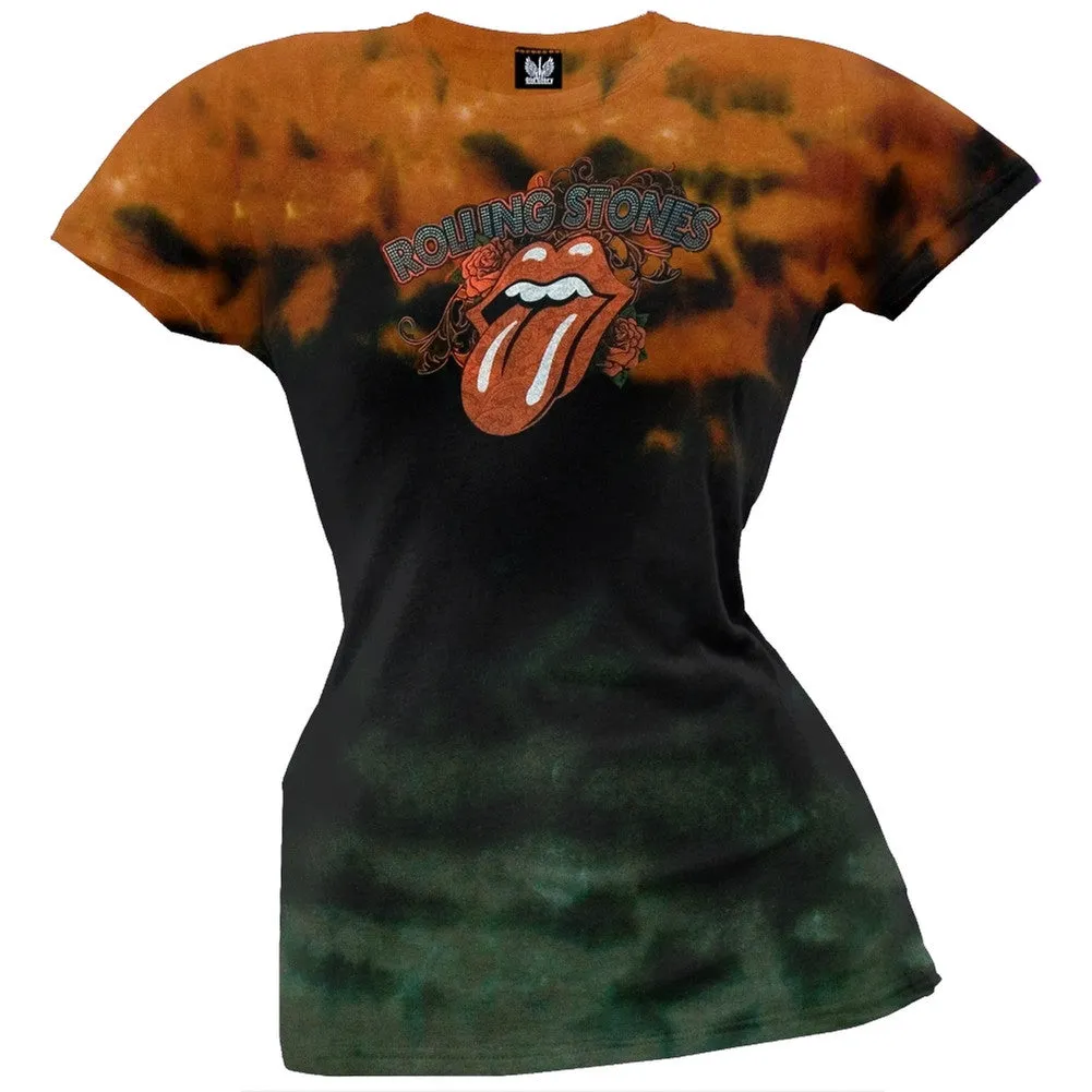 Rolling Stones -Tongue Juniors Tie-Dye T-Shirt sold by Old Glory