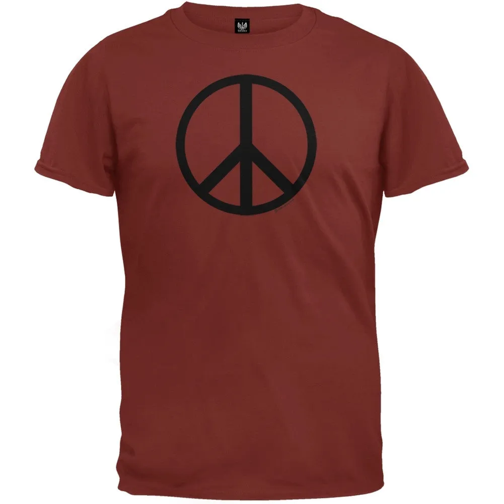 Peace Sign Cedar Maroon T-Shirt sold by Old Glory