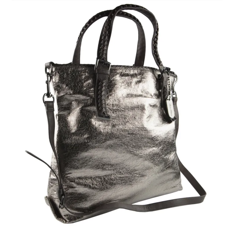 Paris Hilton Handbags - Babe Gun Silver Tall Shoulder Bag 15 x 15 sold by Old Glory