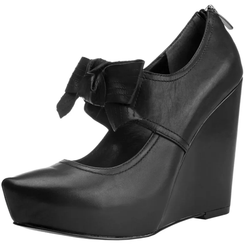 Paris Hilton Footwear - Front - Black Leather sold by Old Glory