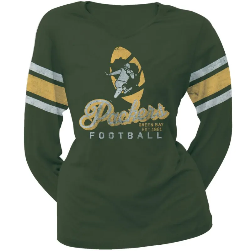 Green Bay Packers - Homerun Premium Juniors Long Sleeve T-Shirt sold by Old Glory