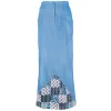 Denim & Blue Patchwork - Long Skirt sold by Old Glory