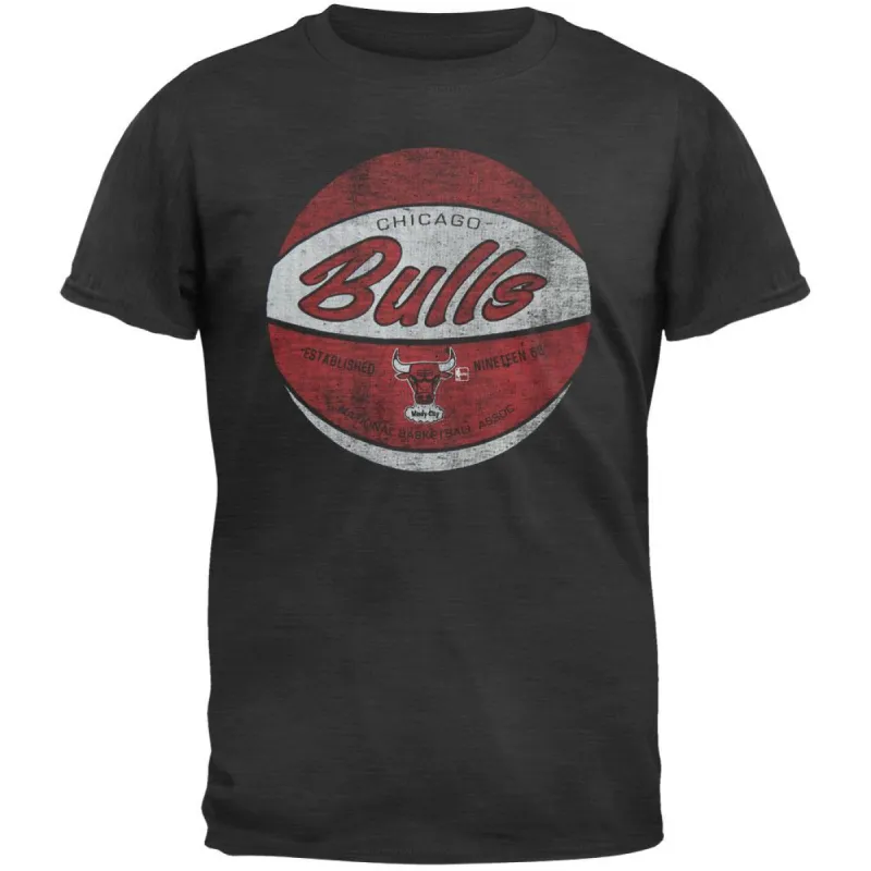 Chicago Bulls - Logo Scrum Premium Black T-Shirt sold by Old Glory