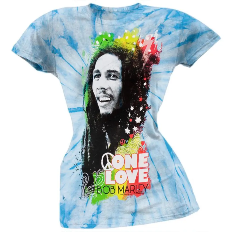 Bob Marley - One Love Rasta Juniors Tie Dye T-Shirt sold by Old Glory