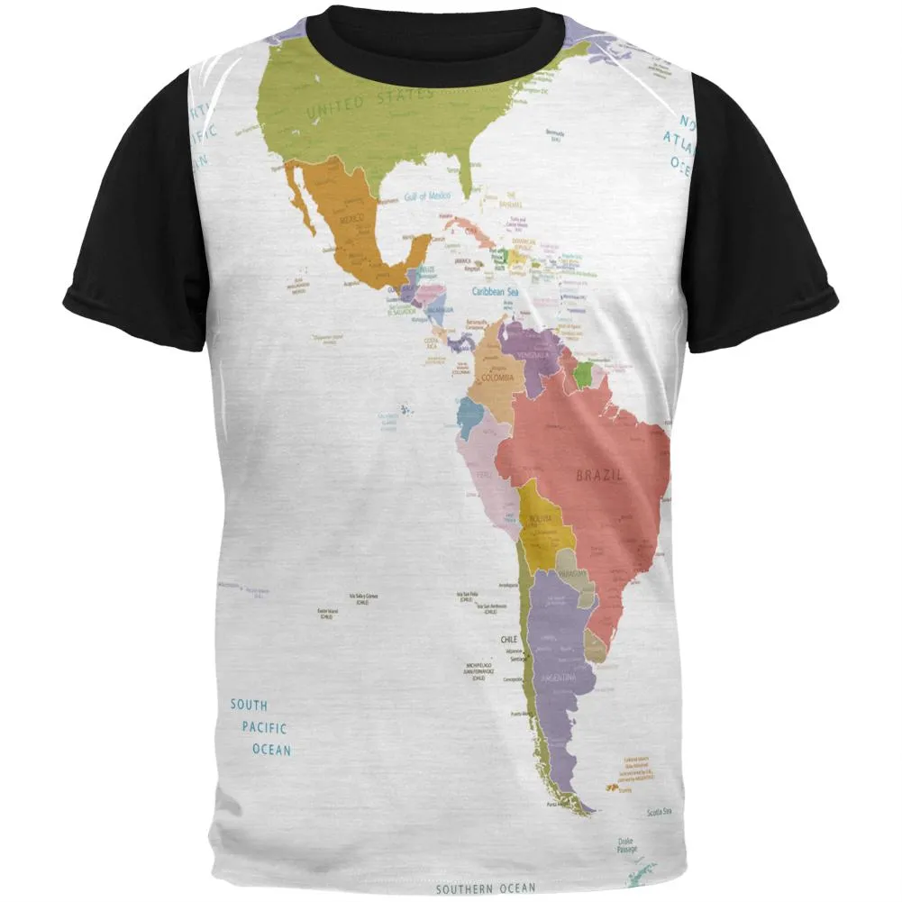 World Traveler Global Map Adult Black Back T-Shirt sold by Old Glory