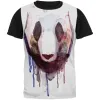 Watercolor Drip Panda Adult Black Back T-Shirt sold by Old Glory
