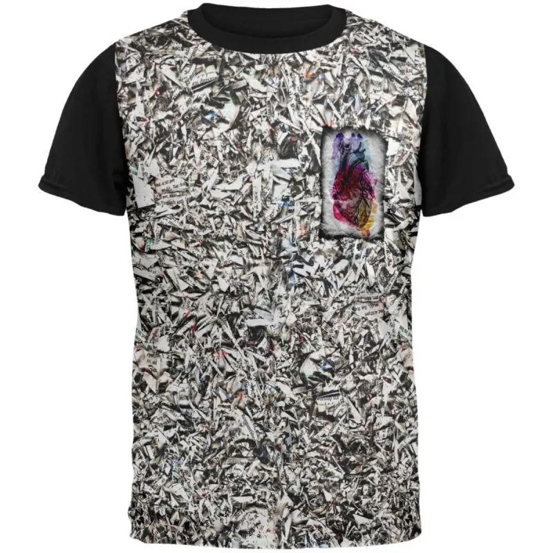 Valentine's Day Unfold Your Paper Heart Adult Black Back T-Shirt sold by Old Glory