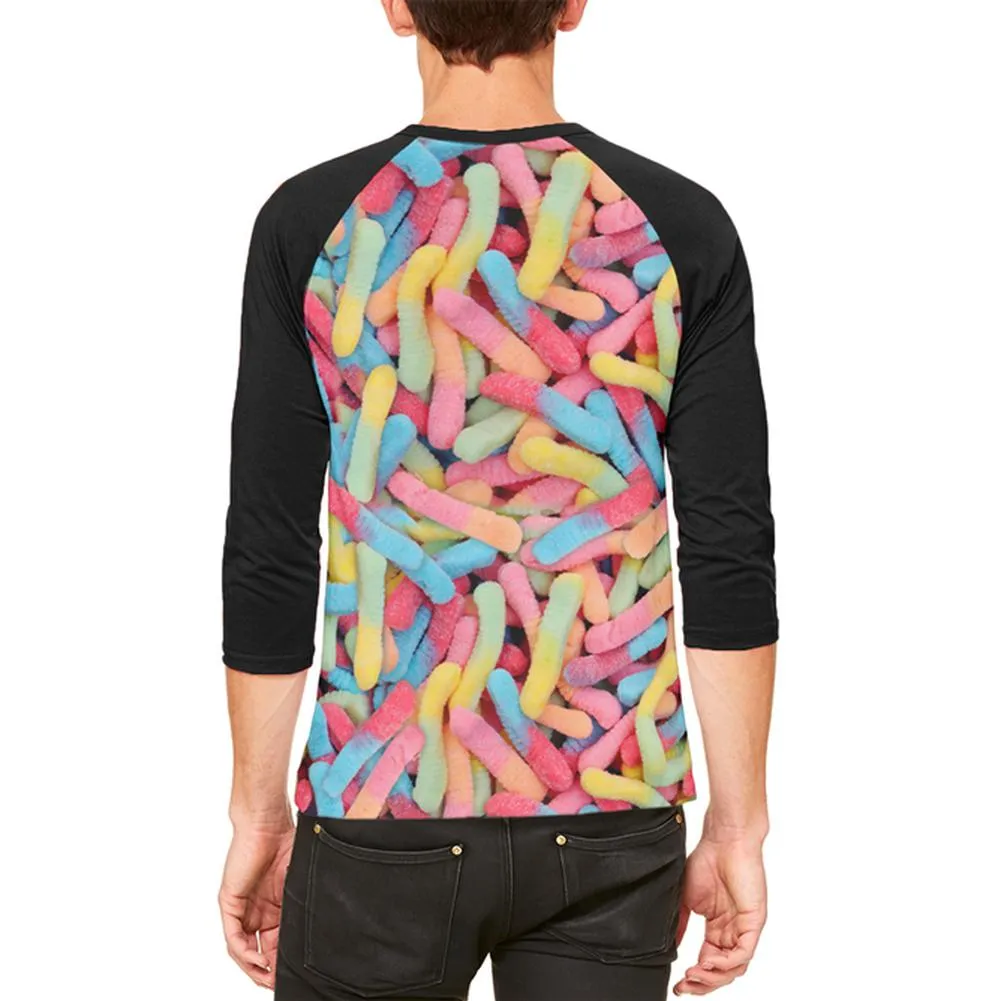 Halloween Sour Gummy Worms Mens Raglan T Shirt sold by Old Glory product image thumbnail 2