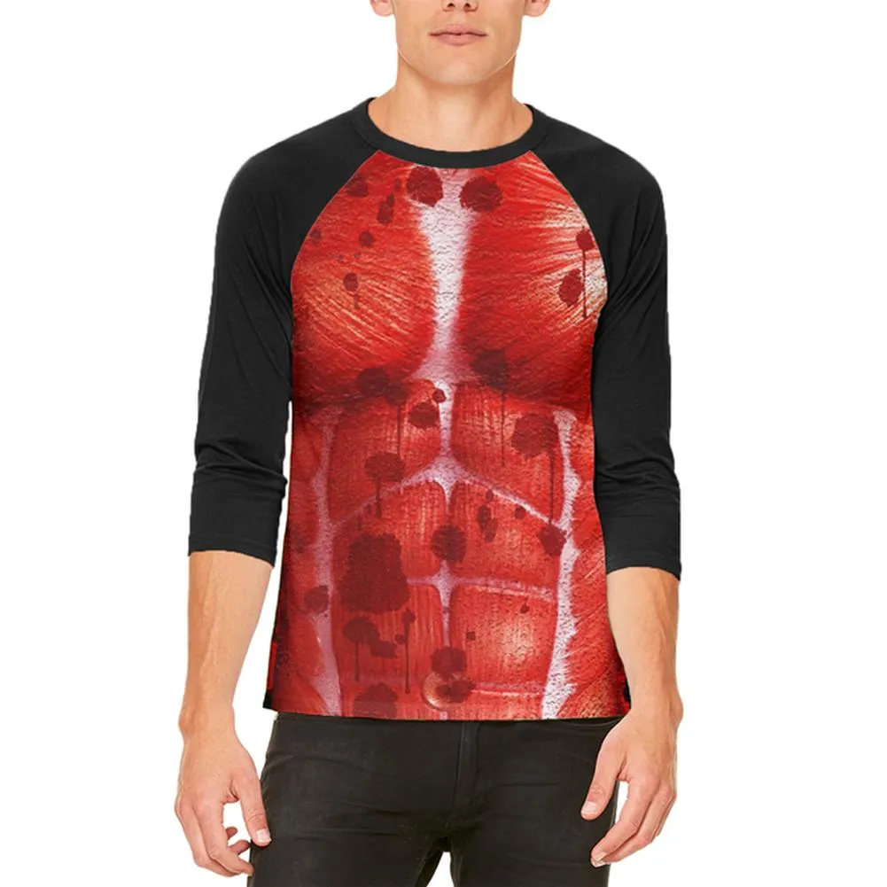 Halloween Costume Skinned Alive Horror Movie Costume Mens Raglan T Shirt sold by Old Glory