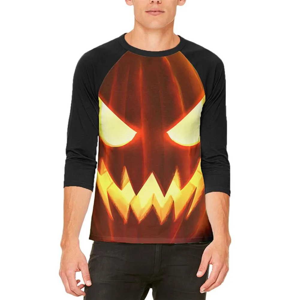 Halloween Costume Scary Jack-O-Lantern Costume Mens Raglan T Shirt sold by Old Glory