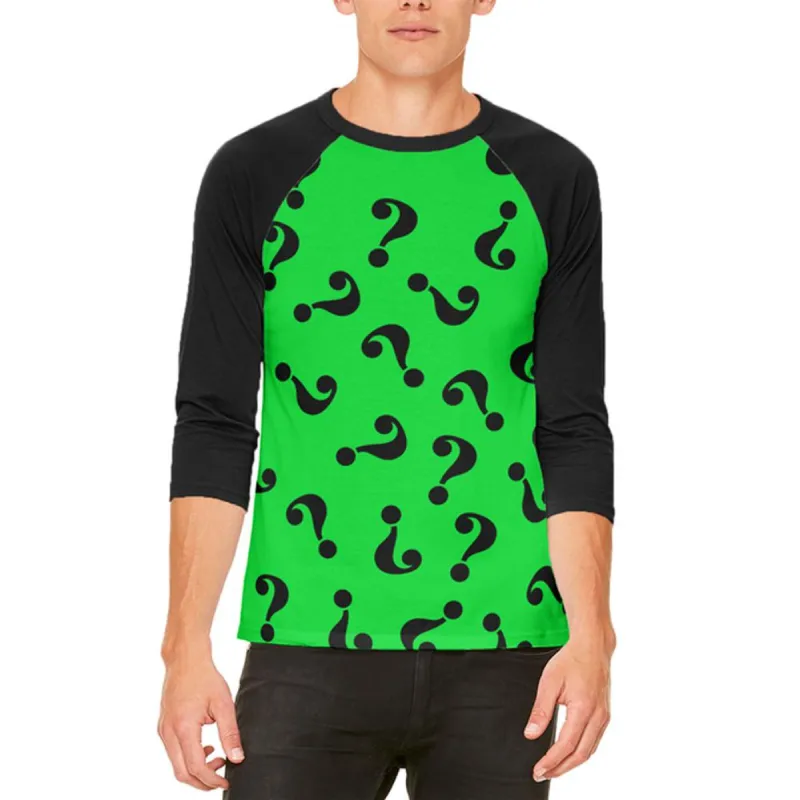 Halloween Riddle Me This Costume Mens Raglan T Shirt sold by Old Glory