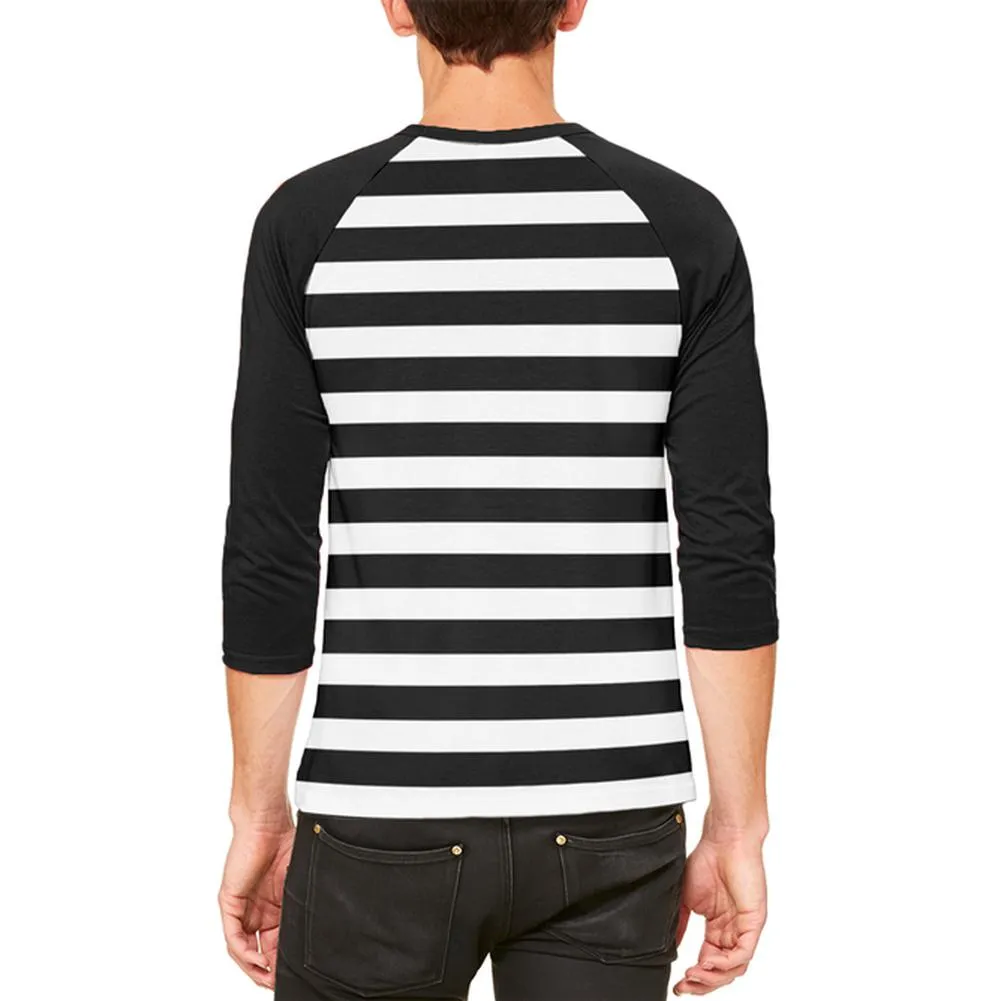 Halloween Prisoner Old Time Striped Costume Mens Raglan T Shirt sold by Old Glory product image thumbnail 2