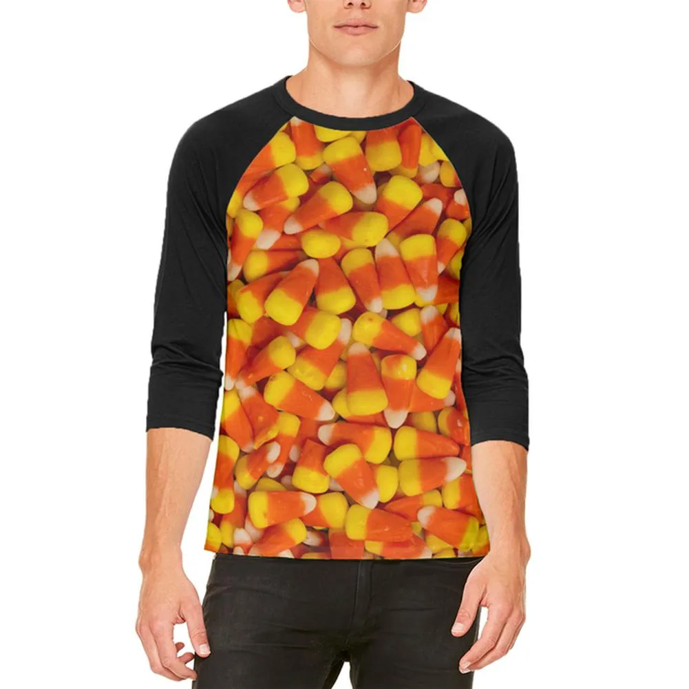 Halloween Candy Corn Mens Raglan T Shirt sold by Old Glory