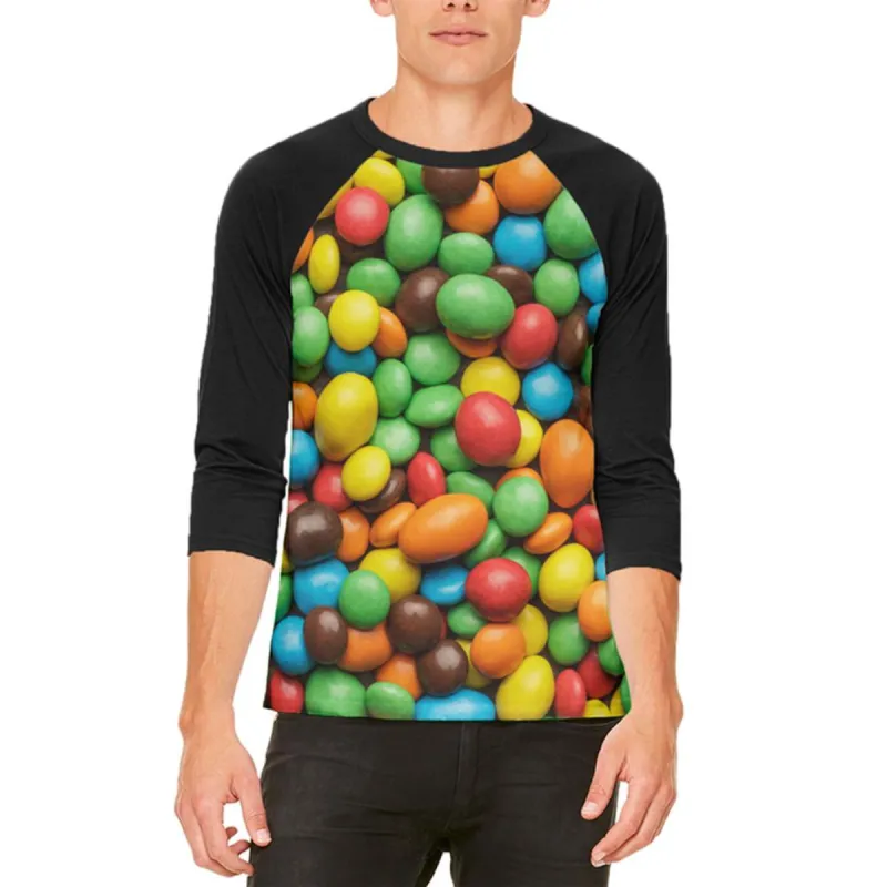 Halloween Candy Coated Chocolate Mens Raglan T Shirt sold by Old Glory