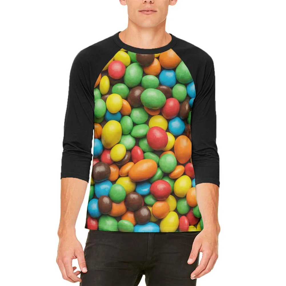 Halloween Candy Coated Chocolate Mens Raglan T Shirt sold by Old Glory