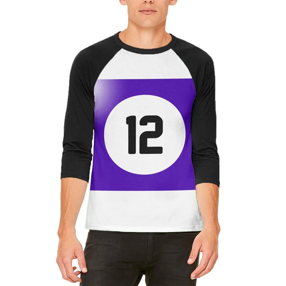Halloween Billiard Pool Ball Twelve Costume All Over Mens Raglan T Shirt sold by Old Glory