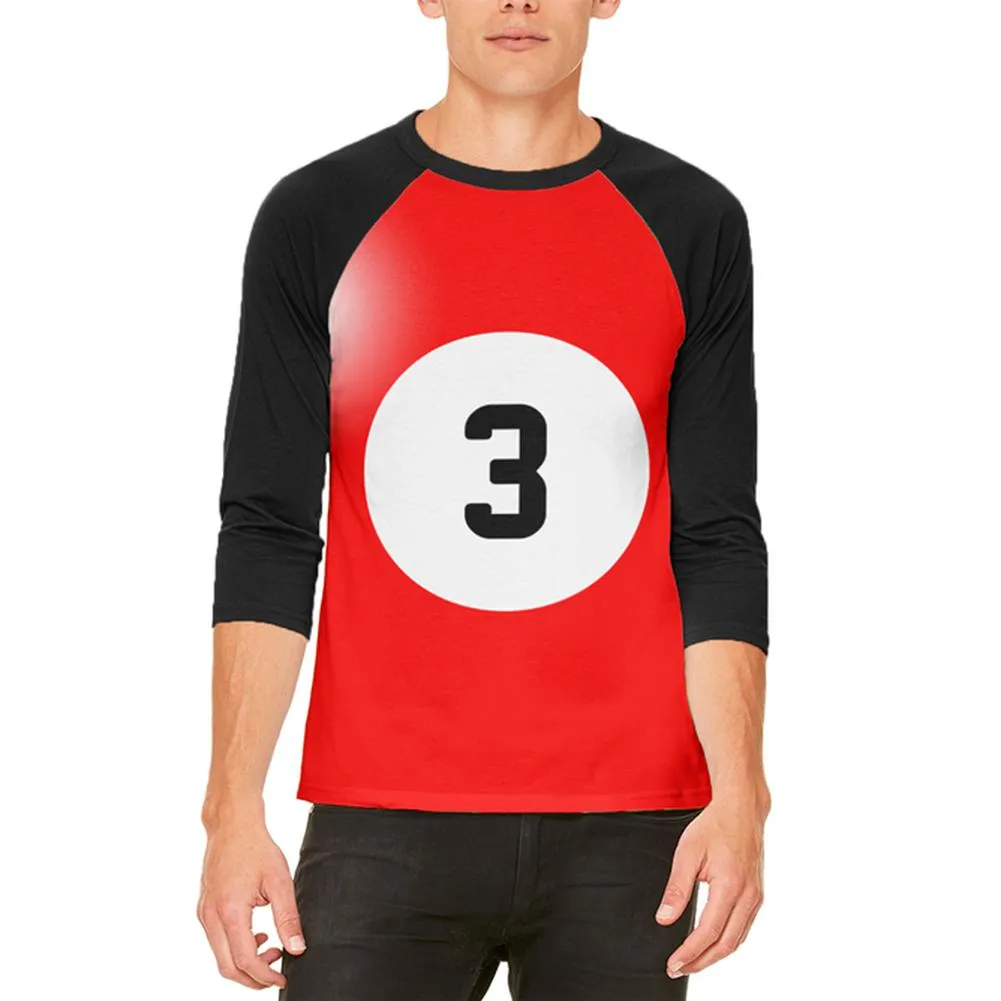 Halloween Billiard Pool Ball Three Costume All Over Mens Raglan T Shirt sold by Old Glory