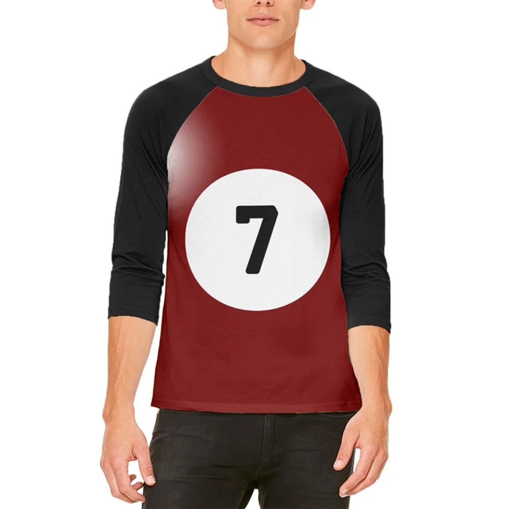 Halloween Billiard Pool Ball Seven Costume All Over Mens Raglan T Shirt sold by Old Glory