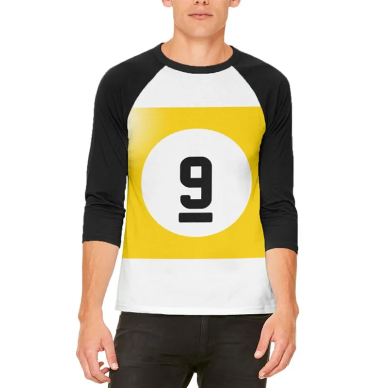 Halloween Billiard Pool Ball Nine Costume All Over Mens Raglan T Shirt sold by Old Glory