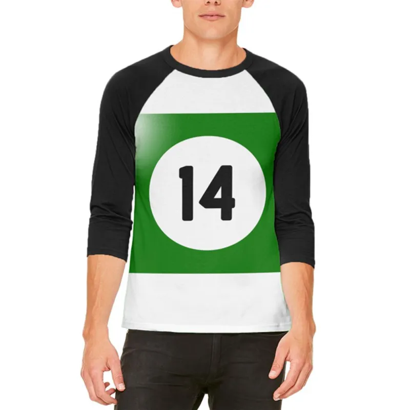 Halloween Billiard Pool Ball Fourteen Costume Mens Raglan T Shirt sold by Old Glory