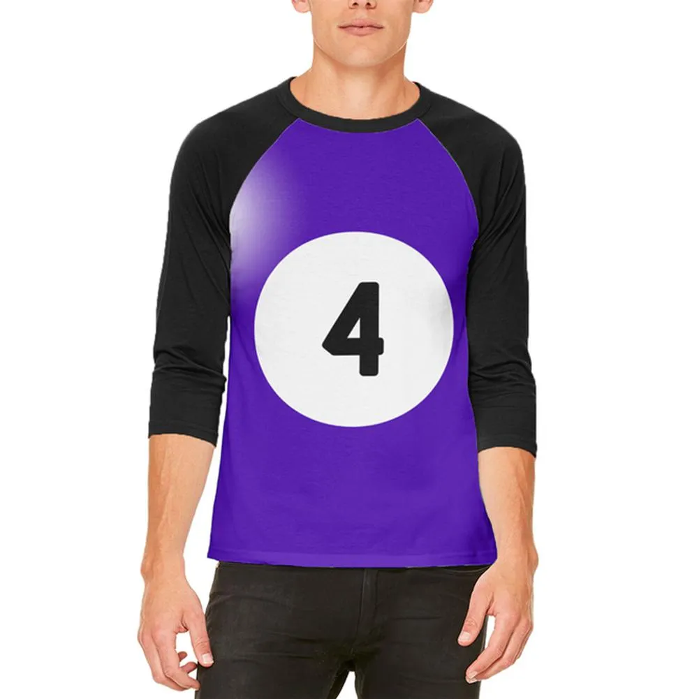 Halloween Billiard Pool Ball Four Costume All Over Mens Raglan T Shirt sold by Old Glory