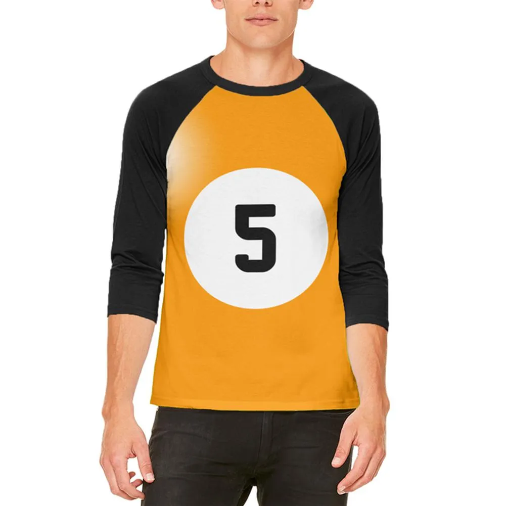 Halloween Billiard Pool Ball Five Costume All Over Mens Raglan T Shirt sold by Old Glory